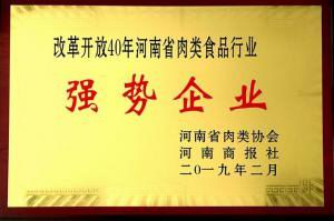 43.改(gai)革(ge)開(kai)放(fang)40週年(nian)河南(nan)省肉(rou)類食品行(xing)業(yè)強勢(shi)企(qi)業(yè) 河南(nan)省肉類協(xié)(xie)會(hui)